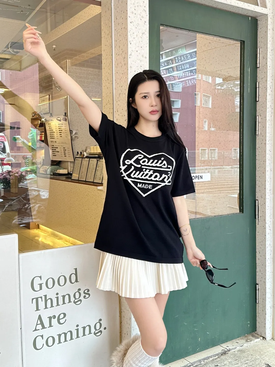 Louis Vuitton/Louis Vuitton love jacquard knitted short sleeves